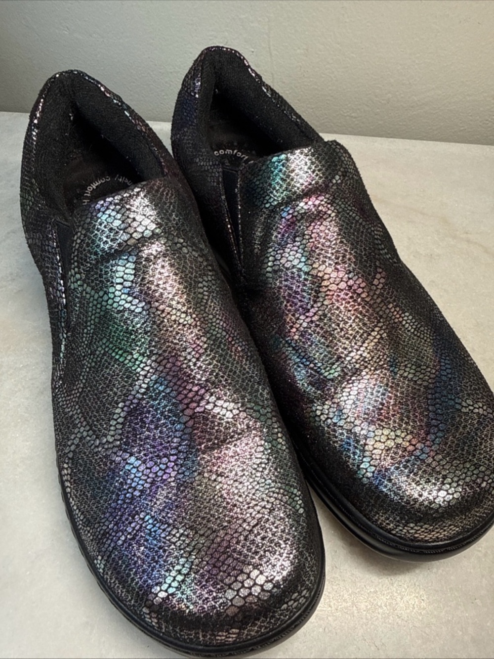SPRING STEP PROFESSIONAL WINFREY-AURA SLIP-ON SHOE size 8.5M Metallic Snake - Picture 2 of 7